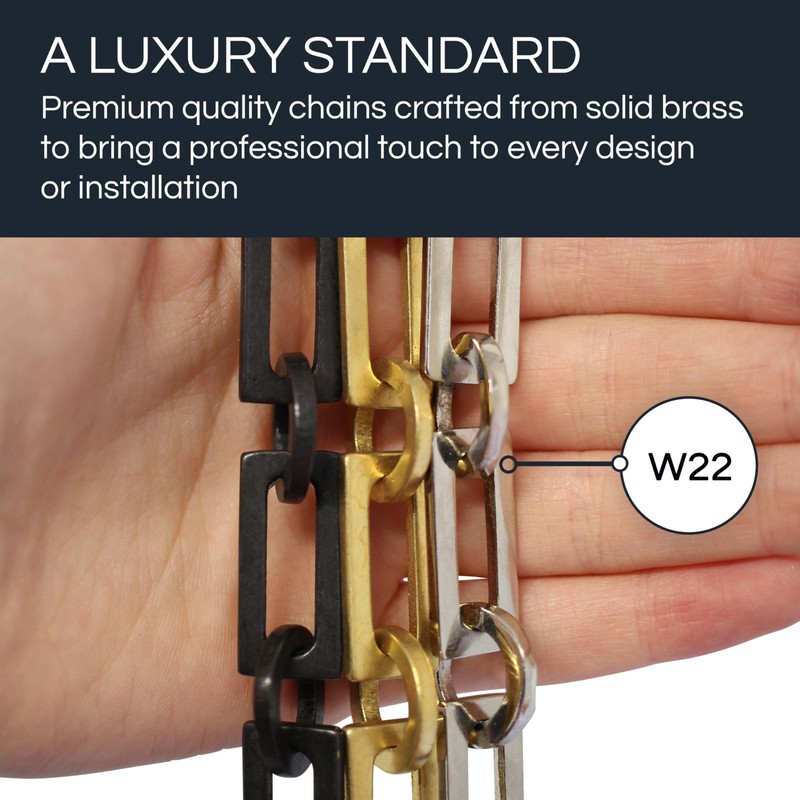 RCH Hardware Decorative Acid Dipped Solid Brass Chain for Hanging,