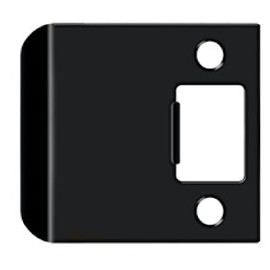 Deltana SPE250U19 2-1/2" x 2-1/4" Overall: 2-1/2" Extended Lip Strike Plate Paint Black