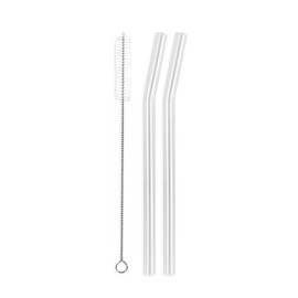 Enviro Glass Straw Regular Bent Combo 9.5mm Diameter, 8 inch