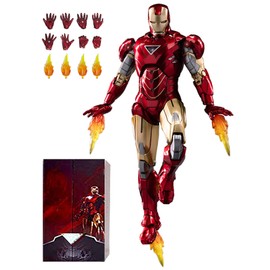 OVONNI 7 Inch MK6Ironman(1/10 Scale) Action Figure,Exquisite Painting Collectible Figure with Lots of Accessories