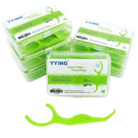 YYING Dental Floss Picks 300 Count Extra Strong Flosser Pick Fresh Mint Professional Tooth Picks Flossers for Adults Provide a Deep Cleaning with Portable Case