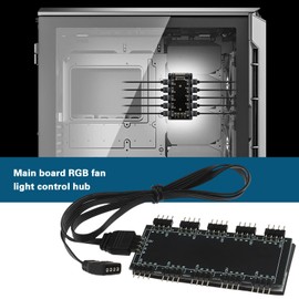 OTOTEC 10-Kanal-RGB-Hub PC-Gehäuse Lüfter-Hub CPU-Kühlungs-Hub PC-Motherboard RGB-Lüfter-Verlängerungskabel RGB-LED-Splitter-Hub für PC-Desktop-Computer 12 V 4-Pin