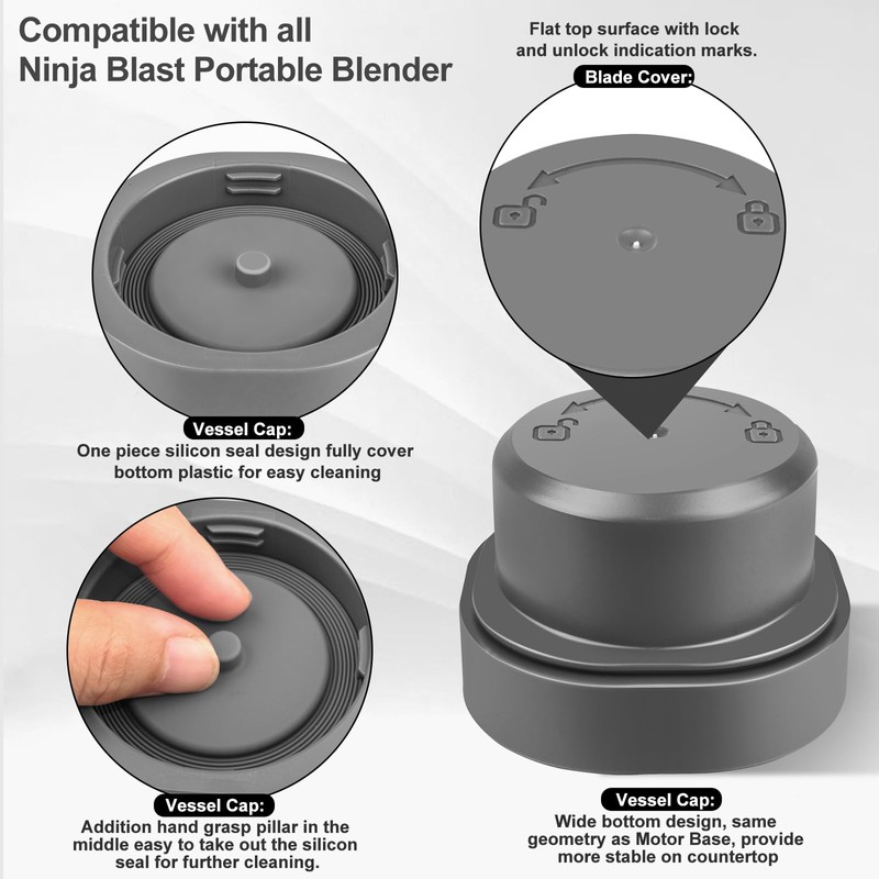 foboko Blade Cover and Vessel Cap for Ninja Blast Portable