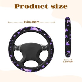 Steering Wheel Cover Accessories Neoprene Cover, Breathable Non-Slip Easy to Install Suitable for Women Men, 14.5-15.5 Inch for Car SUV Van Truck Universal - Butterfly
