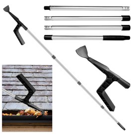Gutter Cleaning Tools, Roof Gutter Cleaner with Extendable Telescopic Pole, Detachable Roofing Cleaning Scraper Tool for Cleaning Leaves and Debris from The Ground, Garden, Ditch, Villas, Townhouses