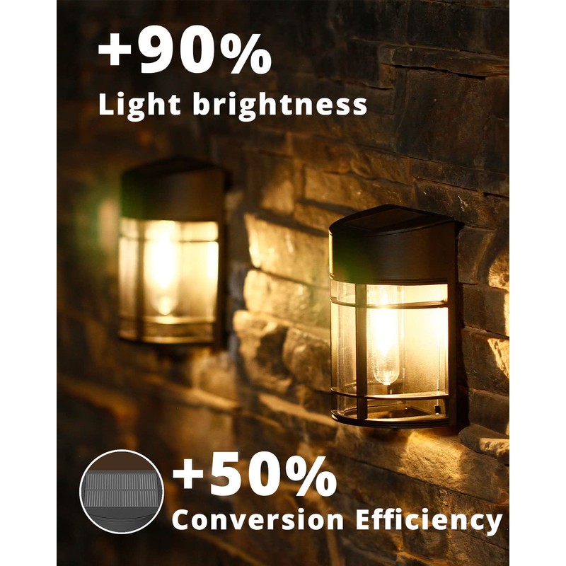 Solar Fence Lights Outdoor, 8 Pack Waterproof Solar Lights Outdoor,