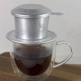 Angoily Vietnamese Coffee Filter, Stainless Steel Cup Coffee Filter Coffee Press Coffee Dripper Vietnamese Coffee Filter Press, Manual Coffee Filter for Home, Office, Cafe, Restaurant