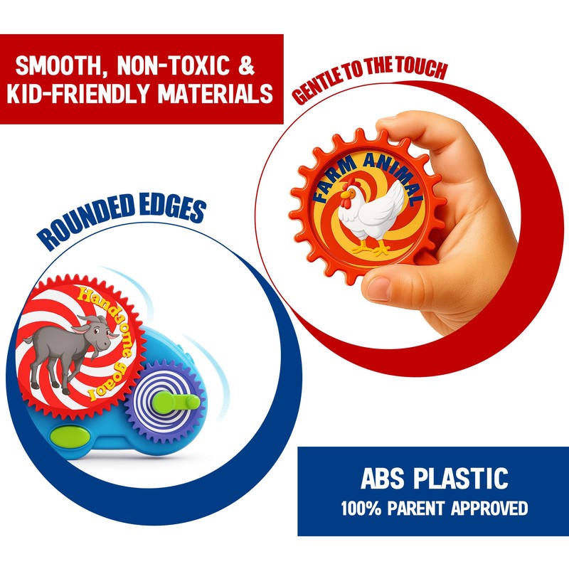 ROHSCE Animal Themed Motorized Gear Toys for Toddlers, STEM Spinning