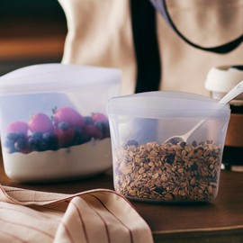 Stasher Premium Silicone Reusable Food Storage Bags, 3-Pack, Clear, Multi-Use Food Storage Bags, Lunch Bag, Travel Containers, BPA Free, Leak-free, Dishwasher-Safe, Eco-friendly