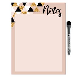 Dry Erase Whiteboard Vinyl Sticker Decal for Notes & Reminders by Glassboard Studio | Removable & Reusable | Magnetic Fine-Tip Marker Included (9 x 12 inches, Rose & Gold)