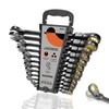 SUZUME 12-Piece (8mm-19mm) Flex Head Ratcheting Wrench Set with 72