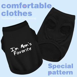 Cozy Sleeveless Canine Wear Dog Clothes, Soft, Lightweight, and Breathable Cotton Dog Shirt with I'm Mom's Favorite Print.Vest Tank Top Ideal for Small, Medium, and Large Breeds Black XL