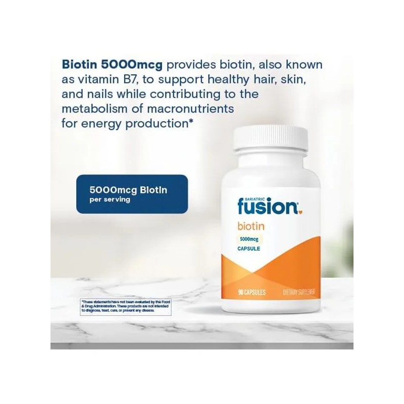 Bariatric Fusion Biotin 5000mcg 90 Cápsulas Para Crecimiento