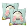 HOYYU Easter Eggs Bunny Tail Throw Pillow Covers 18x18 Set