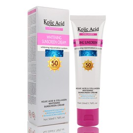 Kojisäure Sonnencreme SPF 50 - Sonnencreme Gesicht Gesichtspflege - SPF 50 Gesichts-Feuchtigkeitscreme - Sonnencreme 50 für UVA- & UVB-Schutz - Wasserfest,langanhaltend,ölregulierend,nicht fettend