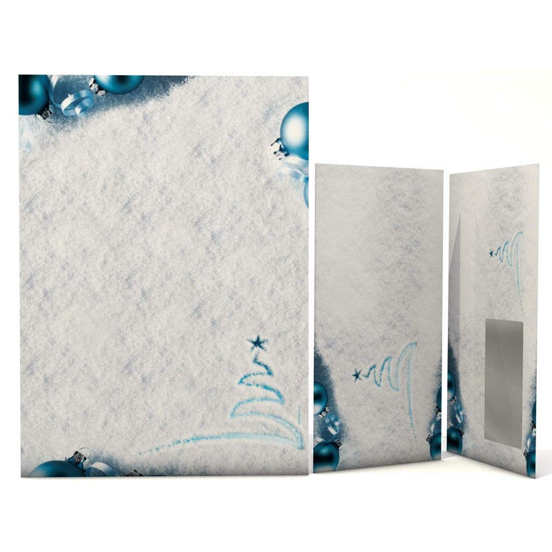 Christmas Letter Paper with Footprints in the Snow 50 Blatt