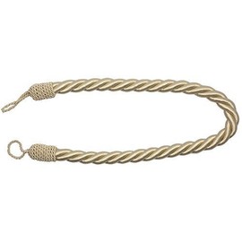 2 X Beige Putty Thick Large Rope Satin Curtain Drape TIE Backs TIEBACKS 32"