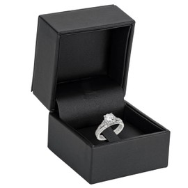 Premium Clip-Style Ring Box Small Engagement & Wedding Ring Box - Soft Leather Jewelry Box - Ring Jewelry Case for Proposal - Ring Holder for Men & Women, Perfect for Wedding Day Gift - by Allure Pack