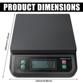 Kitchen Scales, 30 kg Kitchen Scales with Large LCD Display, Digital Scales with Tare Function and PCS Counting Scales, Digital Kitchen Scales in 1 g Steps for Shops, Kitchens, Home, Storage (Black)