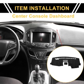 REPAIROCK Dash Cover for Ford F-150 2015-2020 Dash Board Mat Non-Slip Dash Cover Mat Pad Flannel Center Console Dashboard Cover Pad Carpet Black