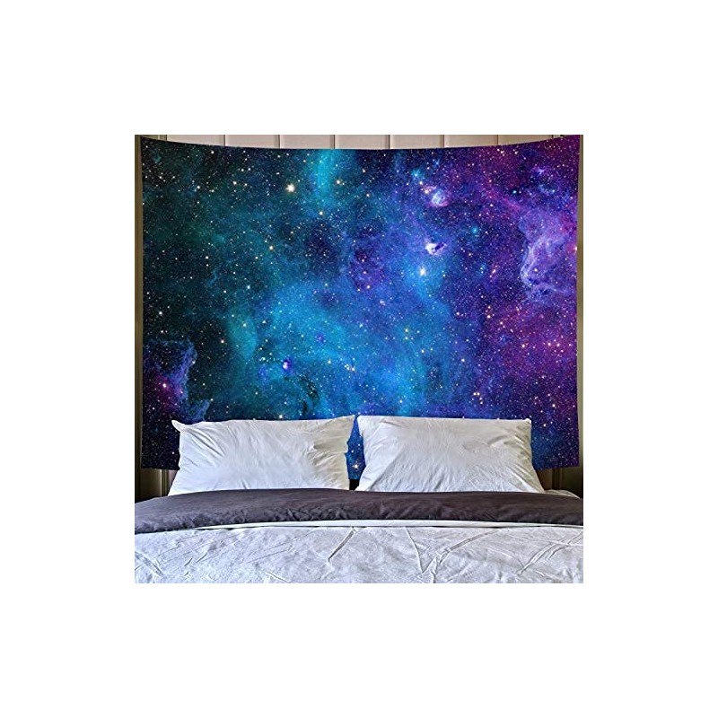 Roveking Bohemian Elephant Tapestry, Blue Galaxy, M/51.2" × 59.1", Living