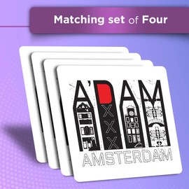 Vinyl Square Stickers (Set of 4) 10cm - Amsterdam Netherlands Holland Travel for Laptops, Tablets, Luggage, Scrap Booking, Fridges #58781