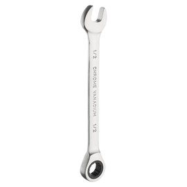 HARFINGTON Ratcheting Wrench 1/2 Inch Box and Open End 45# Carbon Steel Nickel Plated 12-Point 72-Teeth Combination Wrench for Home Auto Repair Machine Maintenance