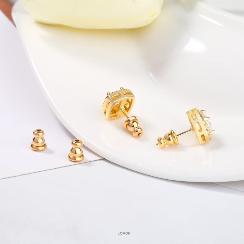 Locking Earring Backs for Studs,18k Gold Earrings Back for Studs
