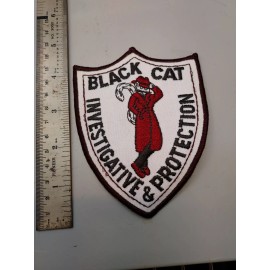 4 1/2  inch Black Cat Investigative and Protection Services Patch
