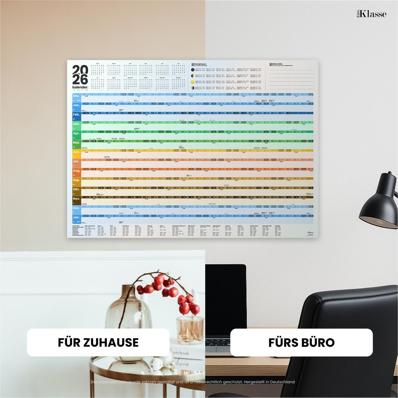 XXL Wandkalender 2026 A1 gefaltet auf A4 E&G Klasse Erwachsene