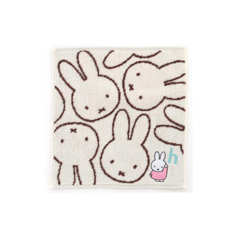Miffy Initial Towel Handkerchief, Women's Towel, Hand Towel, Approx. 9.8