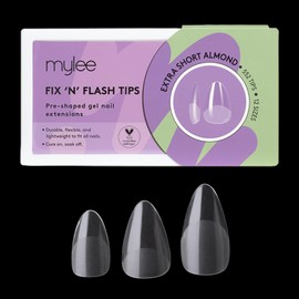 Mylee Fix N Flash Soft Gel Tips - 552 PCS Full Cover Nail Art Extensions Flexible & Resistant 12 Different Sizes Fit All Nails (Extra Short Almond)