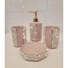 TISHAA - Glam Sparkling Rhinestones Bling Bathroom Accessory 4pcs Bathroom