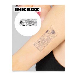 Inkbox Temporary Tattoos, Semi-Permanent Tattoo, One Premium Easy Long Lasting, Water-Resistant Temp Tattoo with For Now Ink - Lasts 1-2 Weeks, Kiss Tattoo, 5 x 2 in, Klimt