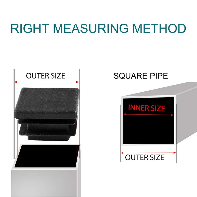 sourcingmap 8pcs Plastic Square 30 x 30mm Ribbed Tube Inserts