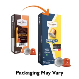 Fresh Roasted Coffee for Nespresso OriginalLine,Correggio Italian Craft Espresso, 60 Count Aluminum Capsules
