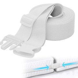 MQWDGJ Mattress Holder, Connects Two Mattresses to a Large Lying Area, 5 cm x 10 m Double Bed Bridge, Mattress Connector, Bed Bridge, Mattresses Connection for Mattresses (White)