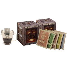 Tribo Coffee Single-Serve Portable Pour Over Drip Coffee, Specialty Grade - Double Variety - 2 Boxes (20 Servings)