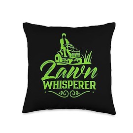 Landscaper Gardening Gardener Lawn Care Lawn Lawn Whisperer Grass Mower Mowing Cut Throw Pillow, 16x16, Multicolor
