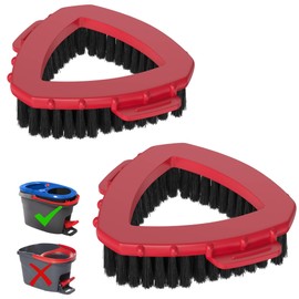 2 Pack Scrubber Mop Head Scrub Brush Head for O-Cedar RinseClean 2 Tank System, Scrub Brush Attachment for Ocedar Spin Mop Scrubber Head Stiff Triangle Mop Head for Floor Shower Cleaning Accessories