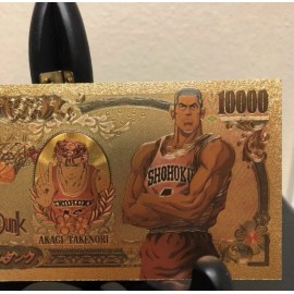 Unbranded 24k Gold Plated Akagi Takenori (Slam Dunk) Banknote Anime Basketball Collectible