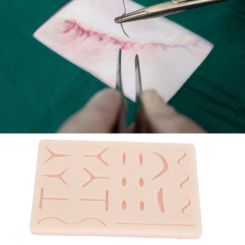 Suture Practice Pad Reusable Silicone Sature Training Skin Pad with
