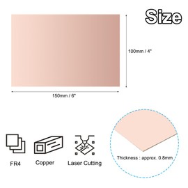 PATIKIL 4x6 inch Double Sided Copper Laminated PCB Set of 6 PCB Thickness 0.8mm FR4 Copper Plated Universal Circuit Prototype Circuit Board Etching DIY PCB Kit