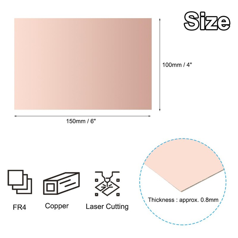 PATIKIL 4x6 inch Double Sided Copper Laminated PCB Set of