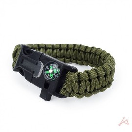Hiking & Camping Multi-Tool 5-in-1 Bracelet Military Green 5ea