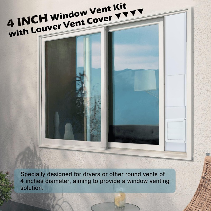 Forestchill Dryer Vent Window Kit for 4" Diameter Dryer Vent