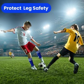 BLAZDEVE 3Pairs Football Shin Guards and Sleeves for Kids Youth, High Elastic Long Soccer Sock Sleeves + Shin Pads, Kids Football Socks for Boys and Girls Leg Calf Protective Gear (M Under 15th)