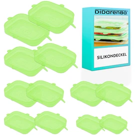 Silikondeckel dehnbar universal 12 Stück verschiedene Größen spülmaschinenfest deckel für dosen grün