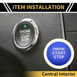 REPAIROCK 1 Pc Engine Start Stop Button Control Switch Knob Cover for Toyota Tacoma 2016-2023 Ignition Push Start Button Trim Decoration Aluminum Alloy Blue