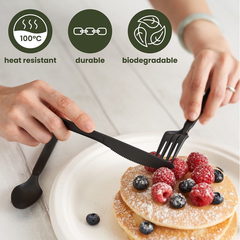 HAAGO PLA Cutlery - Eco-Friendly, Heavy Duty Cutlery for Parties,